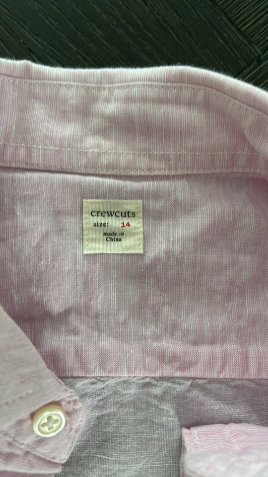 Camisa de lino rosa talla 14 Crewcuts para niños Foto 2 de 3
