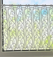 Scheibengardine weiß  "Rom" Plauen Stickerei Gardine Panneaux  Kaffeehaus Voile