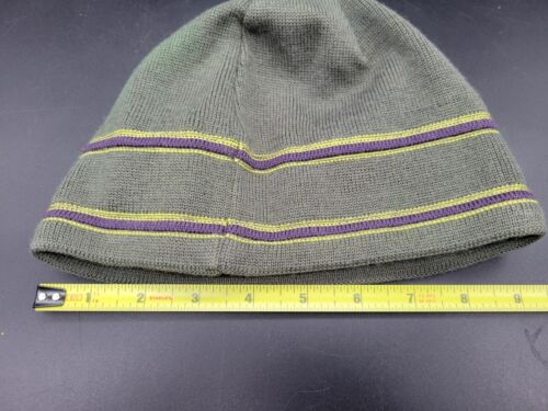 The North Face Gray Green Purple Knit Fleece Lined Beanie Hat - Picture 3 of 6