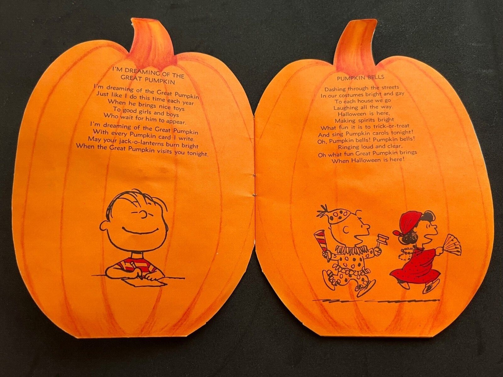 Vtg 1970's Ambassador CardsThe Peanuts Book Of Pumpkin Carols Halloween eBay