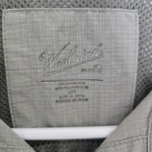 Woolrich Mens Fishing Shirt Gray Vented Zip Pocket Short Sleeve Mesh Lined L - Picture 6 of 13