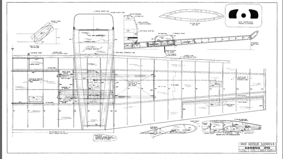 1/4 Scale Bud Nosen Cessna 310 Giant Scale RC Airplane Digital PDF Plans  on  CD - Image 3 of 4