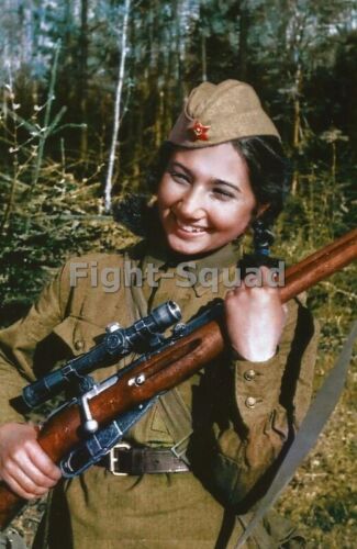 Zweiter Weltkrieg Bildfoto russischer Scharfschütze Ziba Ganiyeva 3417 - Bild 1 von 3