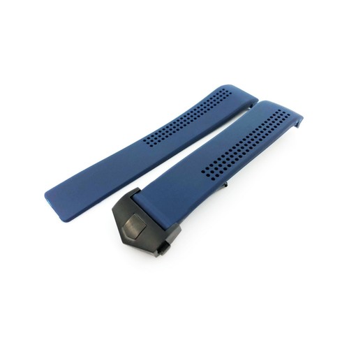 Correa de silicona de goma azul marino para reloj Tag Heuer 20 pasadores de cierre de hebilla de 22 mm - Imagen 7 de 7