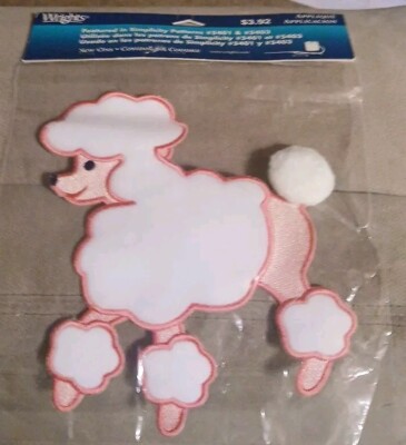 Wrights Pink Poodle Applique Sew-On