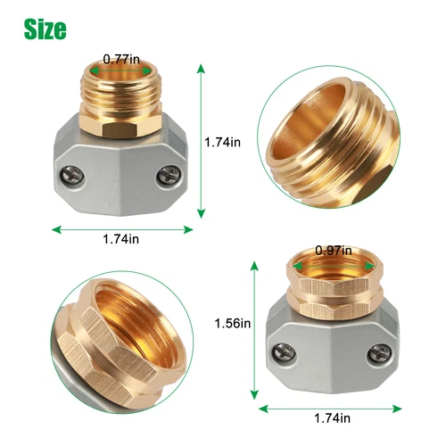 1 Set 3/4'' 5/8'' Al Water Hose Pipe Repair Kit Male Female Garden Connector - Picture 7 of 12
