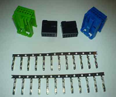 Most Quadlock FAKRA Stecker Set mit MQS 3B7 035 447 A + B  grün / blau ISO MFD