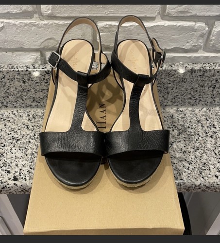 cole haan leather wedge sandals