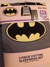 Batman Sleepwear PJs Set 2 Piece Cotton Boys 18 Months