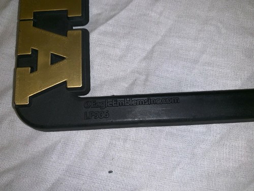 LICENSE PLATE FRAME MILITARY AMERICA NEVER FORGETS POW MIA BLACK & GOLD MADE USA - Picture 6 of 12