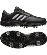 New Mens adidas Leather 360 Bounce II 2 Golf Shoes Size 10.5 Black/Metallic 180