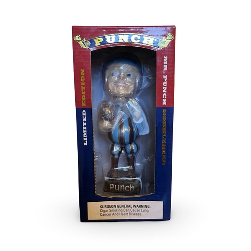 Punch Classic Mr. Punch Bobblehead Punch Cigars Jester Red Blue Striped Outfit - Picture 2 of 8