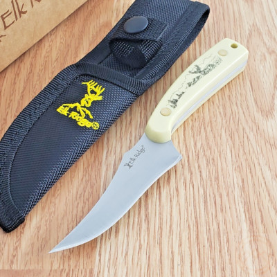 Elk Ridge Skinner Fixed Knife 3'' Full Tang 3Cr13 Steel Upswept Blade POM Handle