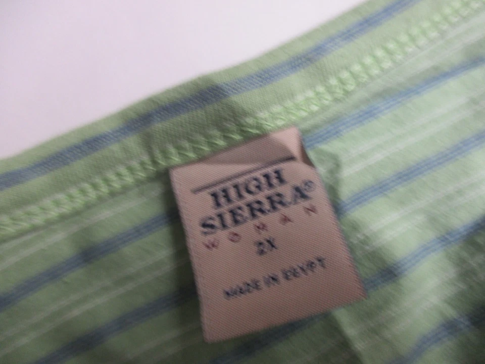 Mujer Alta Sierra Verde Rayas Camiseta Talla 2x Foto 2 de 4