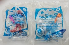 The Smurfs 2 McDonalds Happy Meal Movie Party Planner Figure Toy #1 #4 NOS 2013
