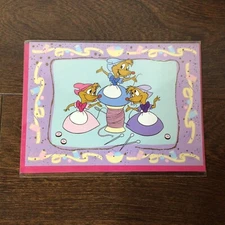 Walt Disney Gallery Cinderella Lady Mice Blank Greeting Card