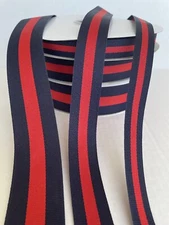 Red/Blue Stripe Designer GG Inspired Grosgrain Craft Ribbon Choose 4 Widths