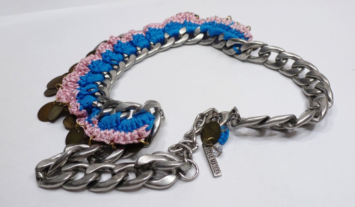 Collier Steve Madden - Métal Bronze Et Étain Avec Accent Crochet - Neuf