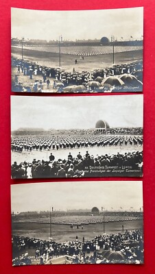 3 x occasion photo postcard Leipzig 1913 XII. German Gymnastics Festival Types (123506