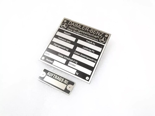 For Vintage Mercedes Cars Daimler Benz 1937 Model Data Plates Metal New #23D17 - Bild 2 von 8