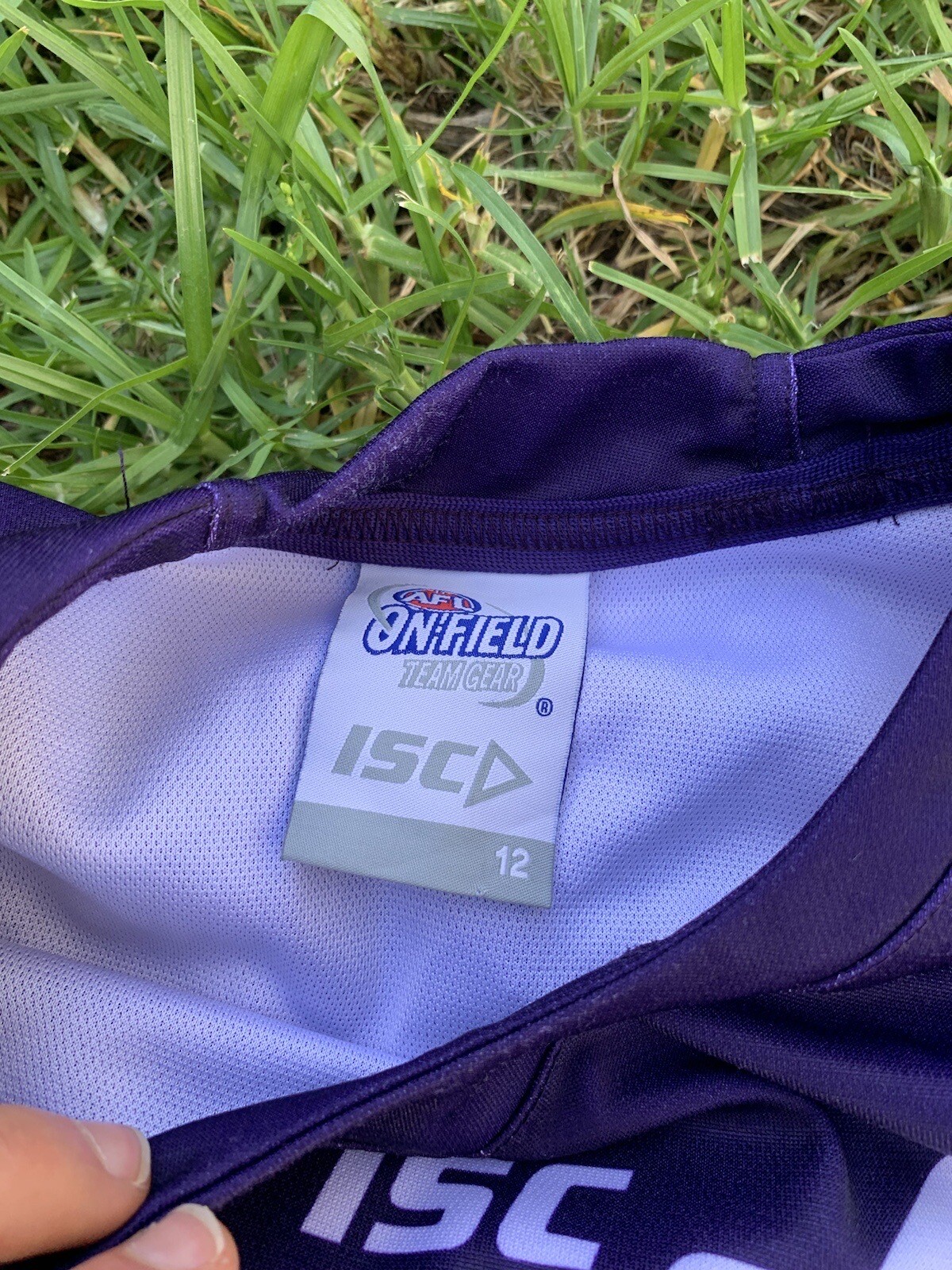 Fremantle Dockers longsleeve AFL jersey / guernsey KIDS size 12 eBay