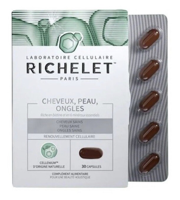 Richelet Force Cheveux Peau Ongles fortifiant kératine 30 capsules