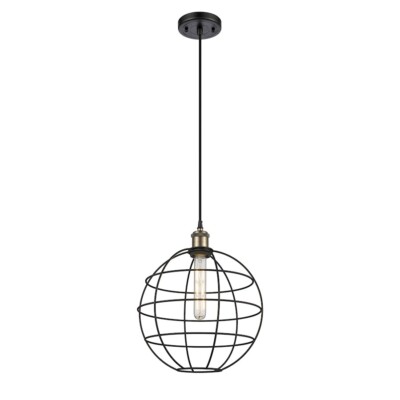 Innovations Ballston Lake Placid 12'' Cord Pendant, BKB/BK - 516-1P-BAB-CE-12-BK