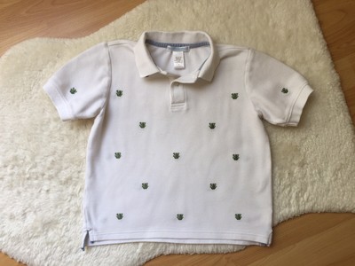 Janie Jack Boys Size 5 White Polo Short Sleeve Shirt Green Frogs Embroidered Ebay