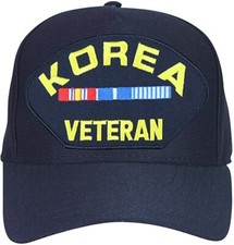 NEW Korea Veteran Veteran with Ribbons Baseball cap hat. Navy Blue. USA Made