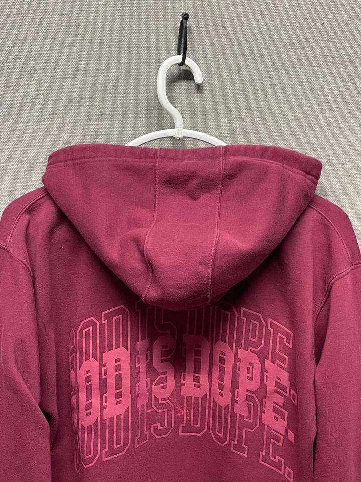 Sudadera God Is Dope Adulto Mediana Roja Sudadera con Capucha Just God Fleece Foto 3 de 4