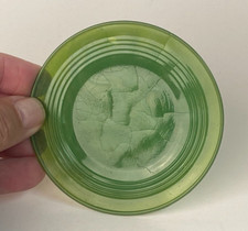 Akro Agate Tea Set J. Pressman Chiquita Plate Green Baked On 3-3/4"