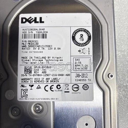 DELL 0VYRKH HUS723020ALS640 2TB 7.2K 64MB SAS-2 3.5'' - Afbeelding 4 van 4