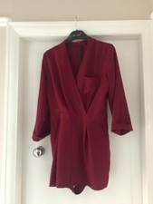 Womens Uk size 10 topshop burgundy playsuit