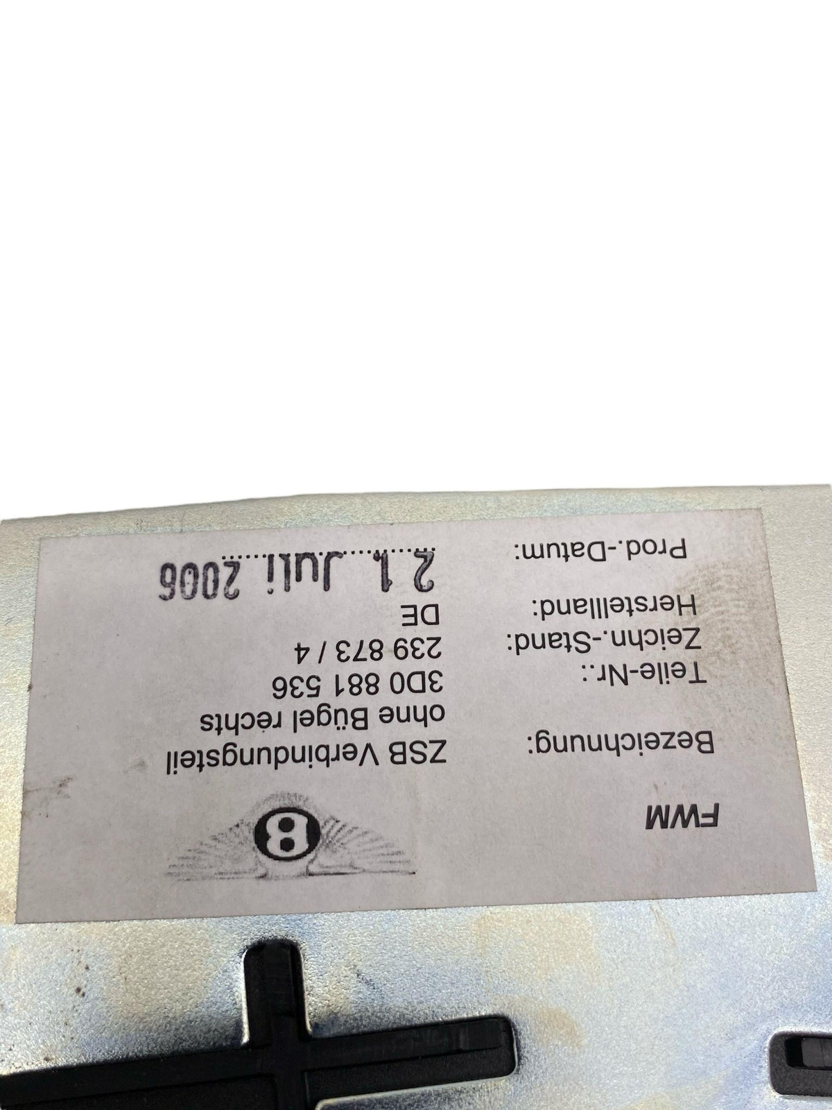 2006-2012 BENTLEY CONTINENTAL GT FRONT RIGHT SEAT AIR BAG