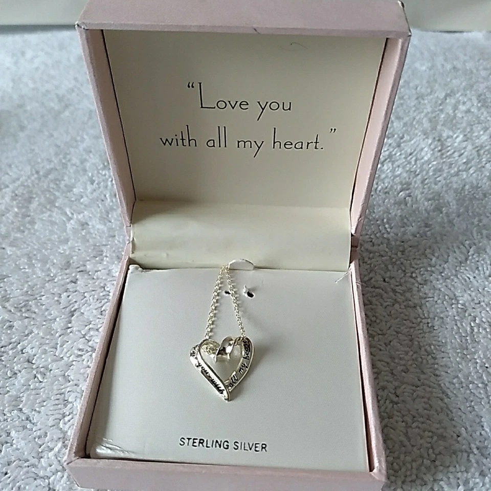 Ожерелье из чистого серебра Hallmark Someone Special Love You With All My Heart 18 дюймов - Изображение 3 из 4