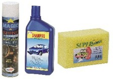 Kit De Lavage Auto 3Pz Shampoo 1Lt Spray Tableau De Bord Et Éponge Sus