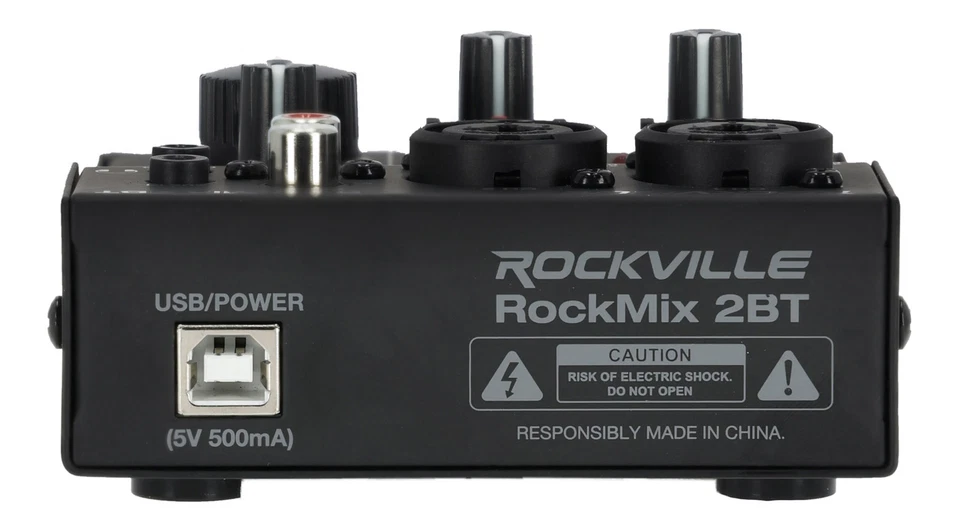 Rockville RockMix 2BT 2 Channel USB Interface Mixer, 2-way Bluetooth For Podcast - Image 4 of 4