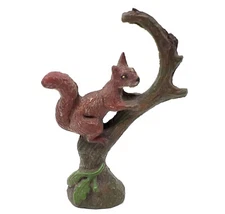 Lineol Elastolin Composite Squirrel on a tree 1930s Toy Figure 8cm 3in Vtg
