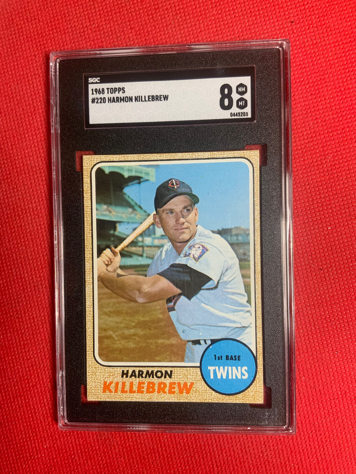 1968 TOPPS #220 HARMON KILLEBREW TWINS HOF SGC 8