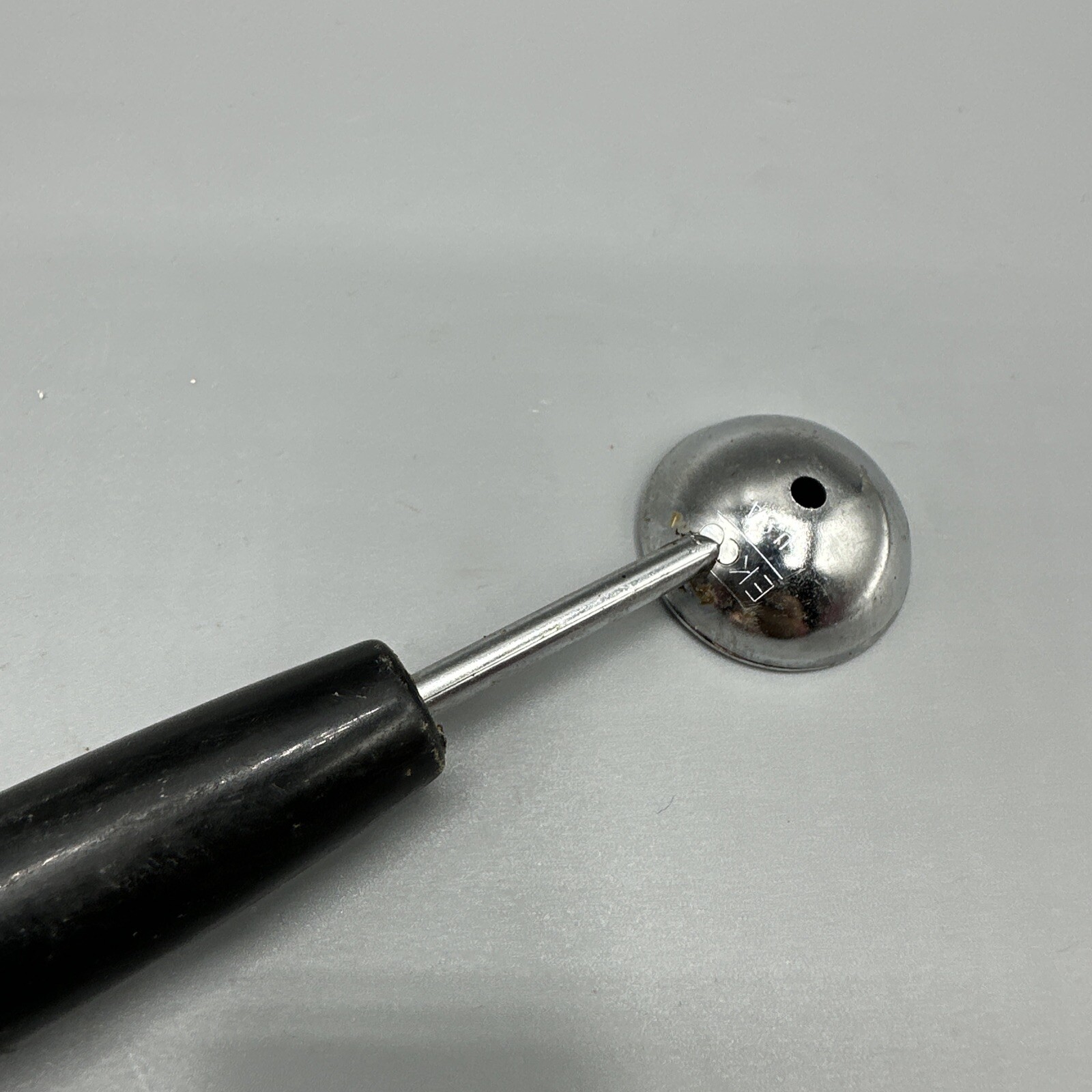 Vintage EKCO USA Melon Baller Black Handle Double Headed Ball Scoop 3/4" 1 .25"