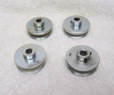  4 -1.50" STEEL DRIVE FLAT BELT PULLEYS-.375 WIDE WITH .312" CENTER W/SET SCREW
