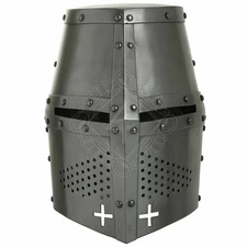 LARP MEDIEVAL HELMET GREAT HELMET KNIGHT TEMPLAR CRUSADER STEEL HELMET
