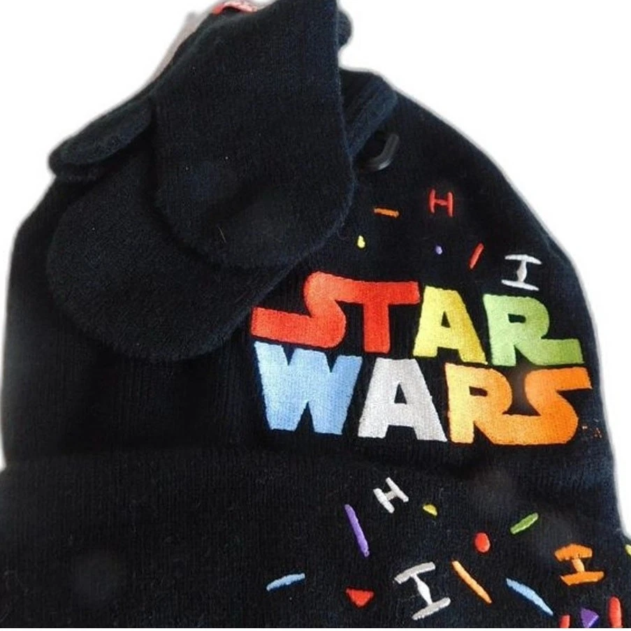 Disney Star Wars Niño Pequeño 2 Piezas Confeti Gorro Sombrero Mitón Conjunto Nuevo Foto 4 de 4