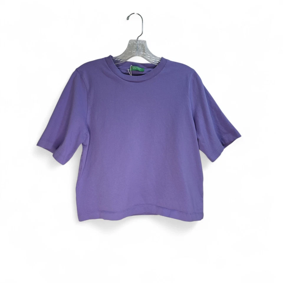 Camiseta básica para mujer United Colors Of Benetton nueva sin etiquetas lavanda manga corta pequeña Foto 2 de 4