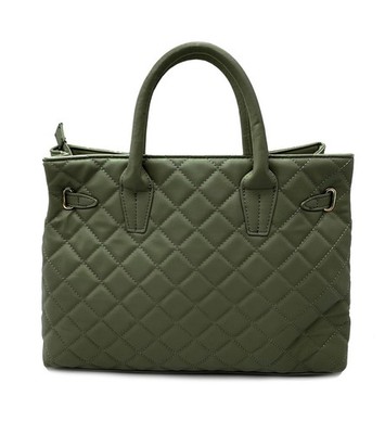 Vegan Leather Bagley Mischka Diamond Quilted Tote With Front Lock 14/11/5 $159