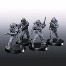 Space Marines Cosmo Specialists 4-Pk -3D Printed Models