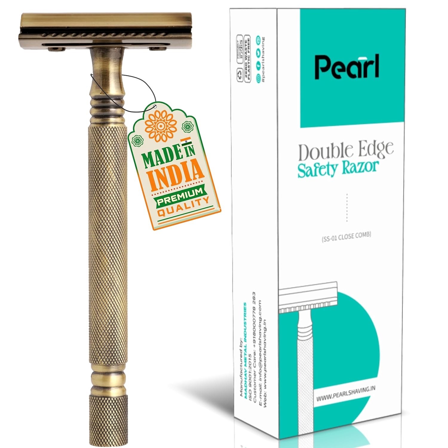 Double Edge Close Comb Shaving Safety Razor Antique Brass Me