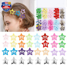 55Pcs Colorful Star Hair Clips for Women and Girls - Metal Snap Barrettes