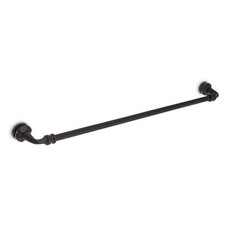 Rondo 24" Cuttable Single Sided Towel Bar with Rosettes Oil Rubbed Bronze Medium