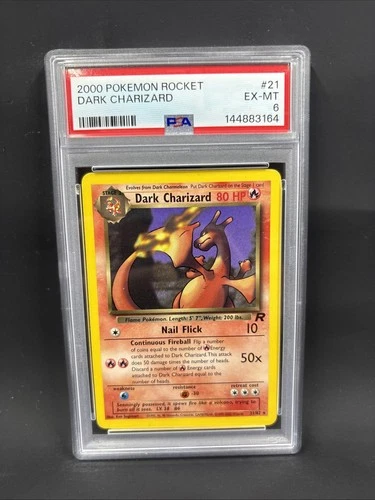 2000 POKEMON ROCKET #21 DARK CHARIZARD PSA 6